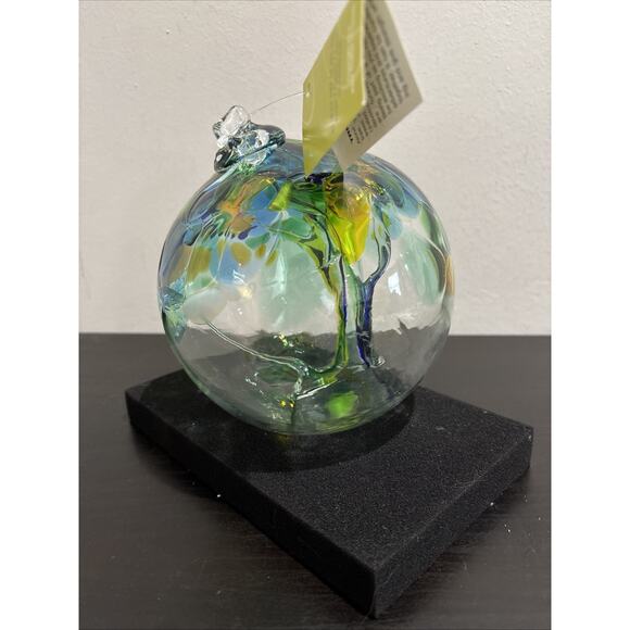 Kitras Art Glass Tree Of Enchantment Large 6” Handmade Hand Blown Orb - Picture 5 of 13